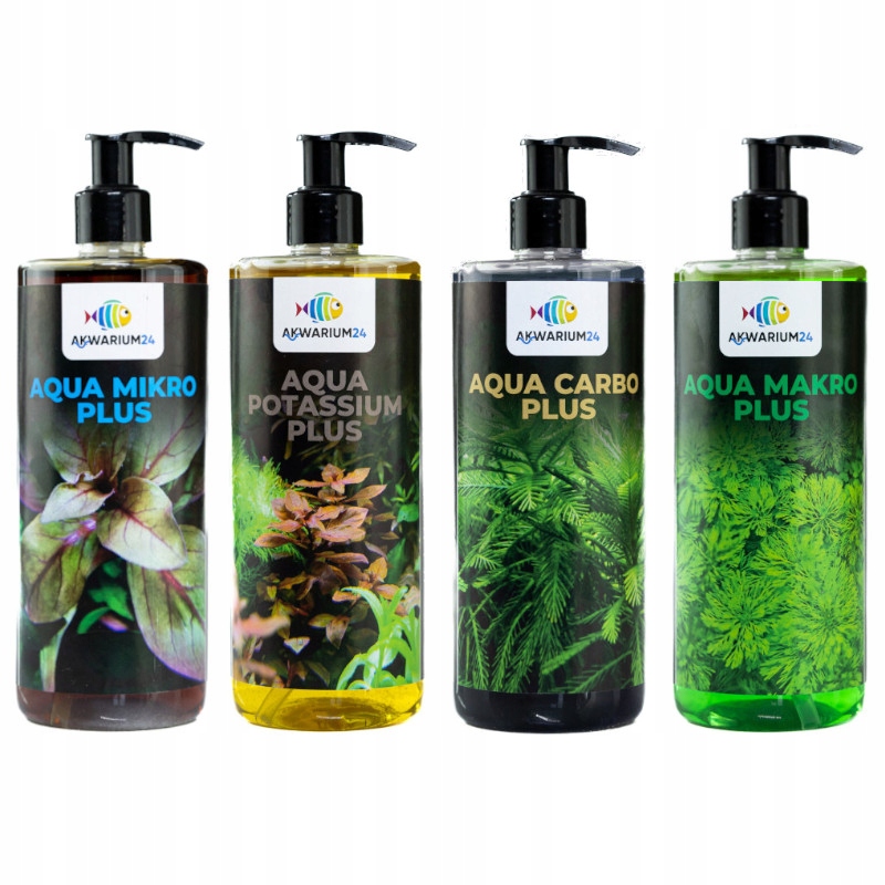 Akváriové hnojivá 4×500 ml Aqua Carbo Micro Macro K Plus | rast rastlín
